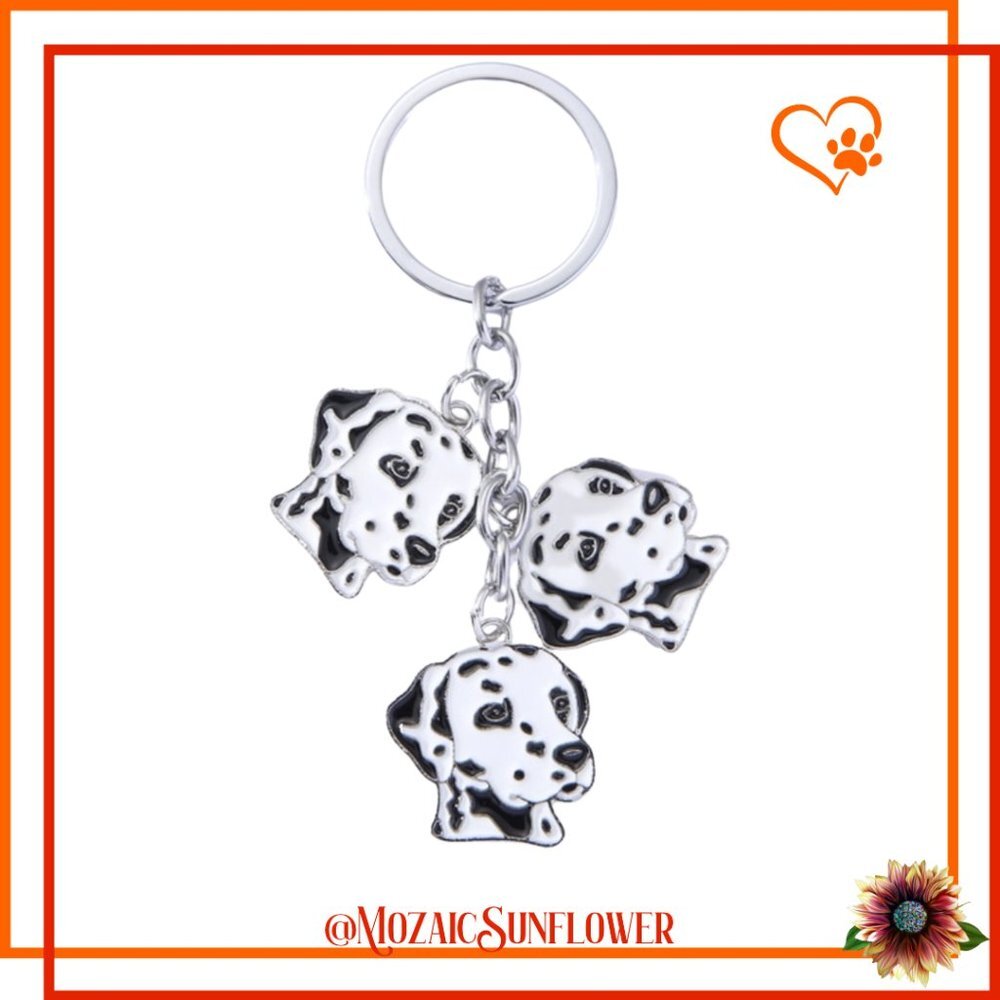 Dalmations Metal and Enamel Keychain